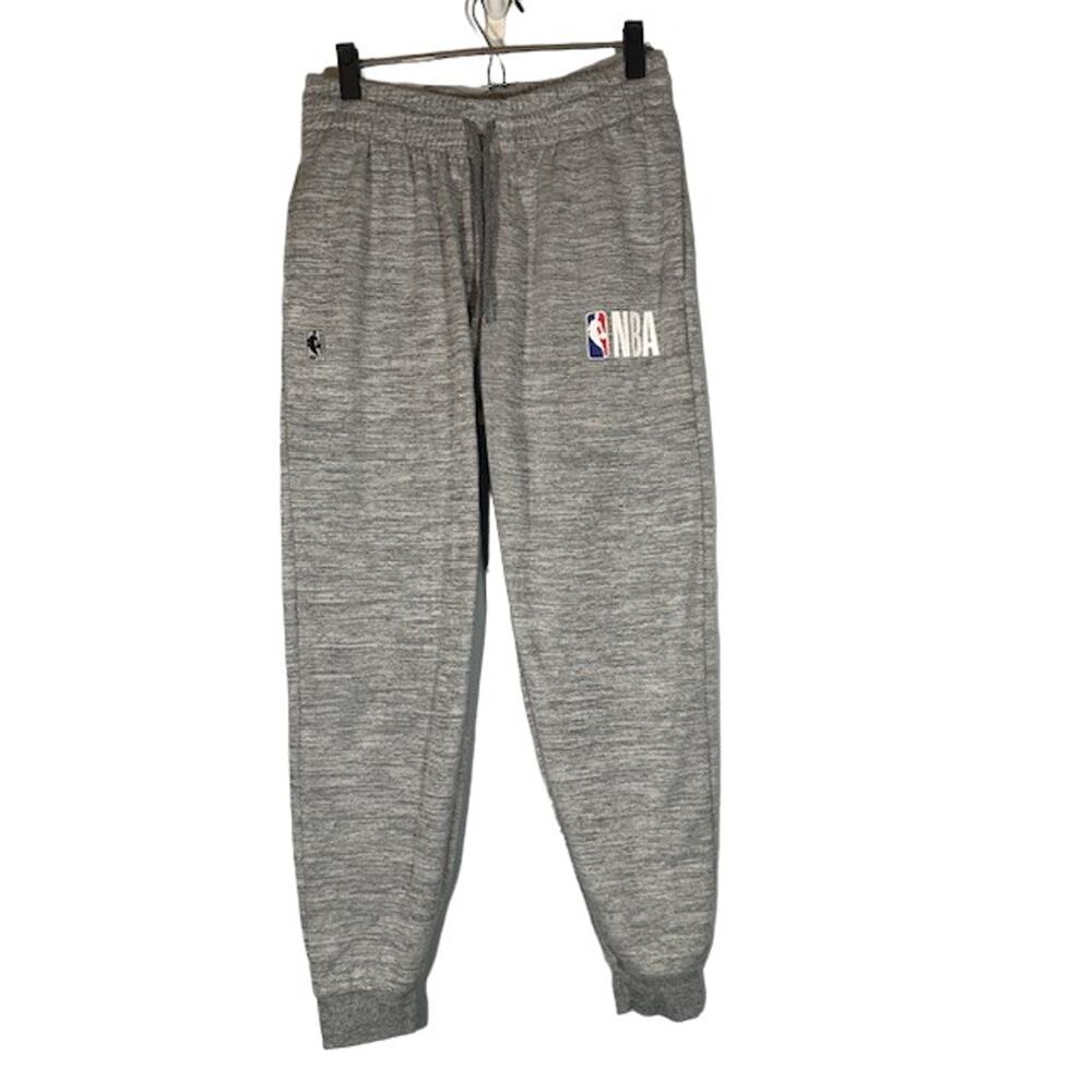 NBA Gray Drawstring Waist Athletic Basketball Sweatpant Joggers Men Sz L